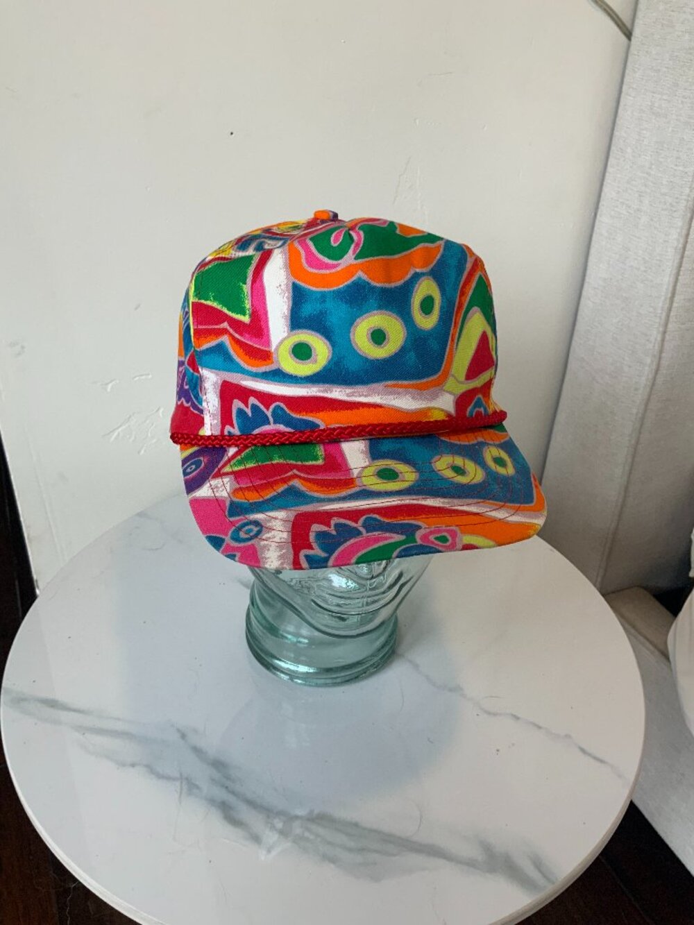 Vintage Nissin Psychedelic Multicolor Rope Snapback Hat